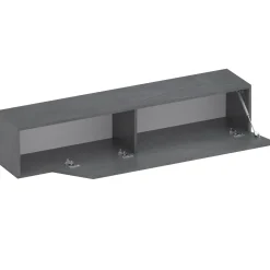 Garnero Arredamenti Mensole E Pensili-Pensile orizzontale 138x29h cm 1 anta tagliata soggiorno Sunset Antracite