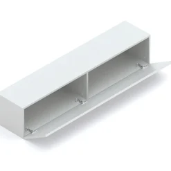 Garnero Arredamenti Mensole E Pensili-Pensile orizzontale 138x29h cm 1 anta reversibile moderno Sunset Grigio chiaro