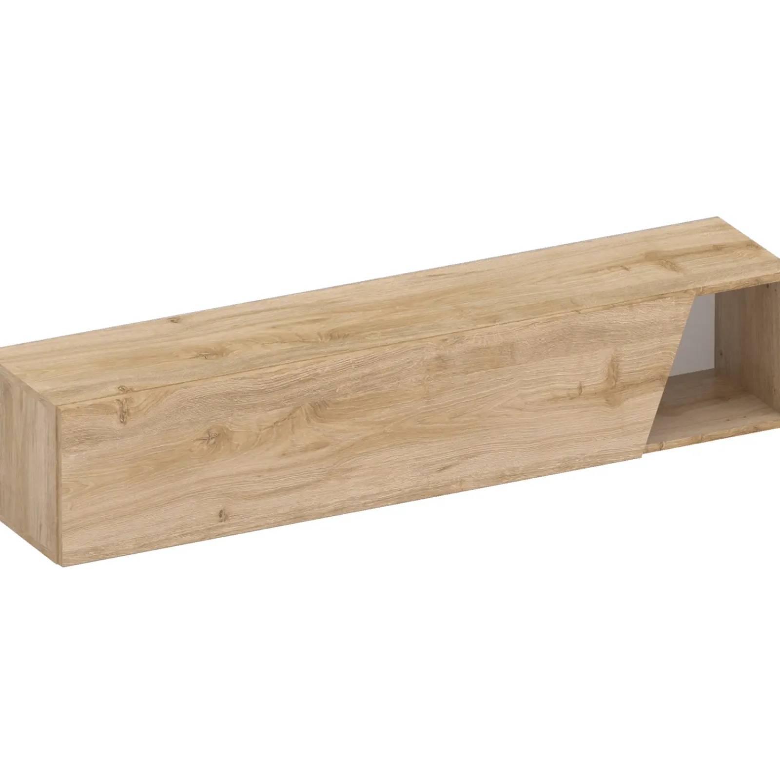 Garnero Arredamenti Mensole E Pensili-Pensile orizzontale 138x29h cm 1 anta tagliata soggiorno chiaro Sunset Rovere