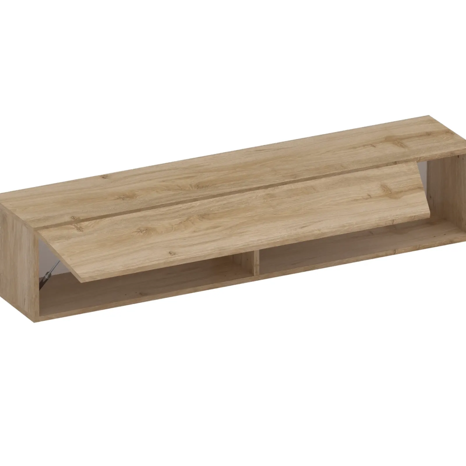 Garnero Arredamenti Mensole E Pensili-Pensile orizzontale 138x29h cm 1 anta tagliata soggiorno chiaro Sunset Rovere