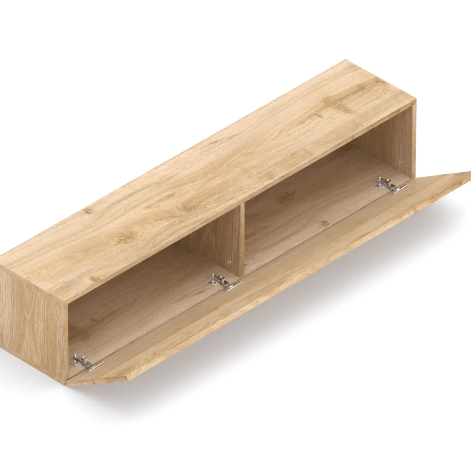 Garnero Arredamenti Mensole E Pensili-Pensile orizzontale 138x29h cm 1 anta reversibile moderno Sunset Rovere Chiaro