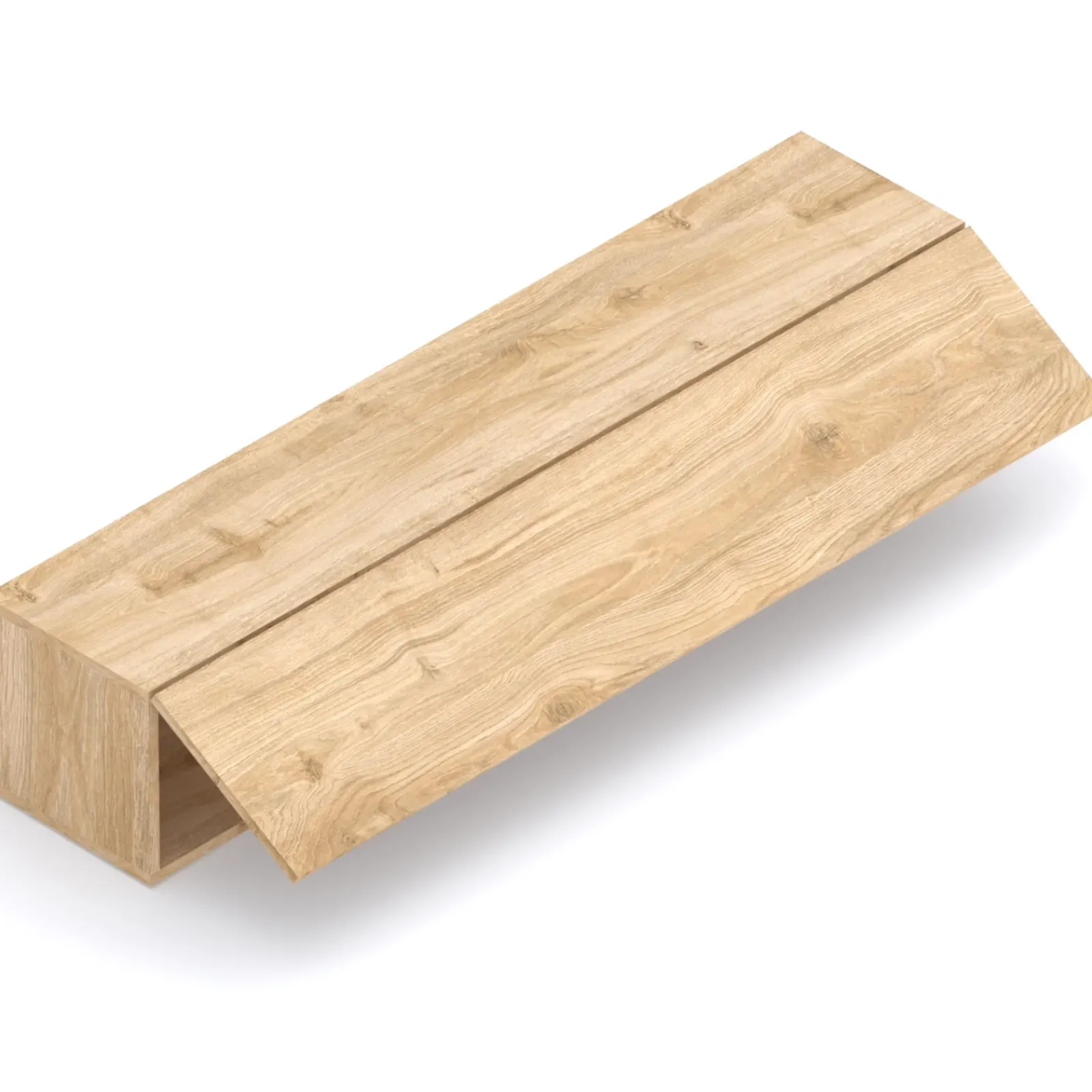 Garnero Arredamenti Mensole E Pensili-Pensile orizzontale 138x29h cm 1 anta reversibile moderno Sunset Rovere Chiaro