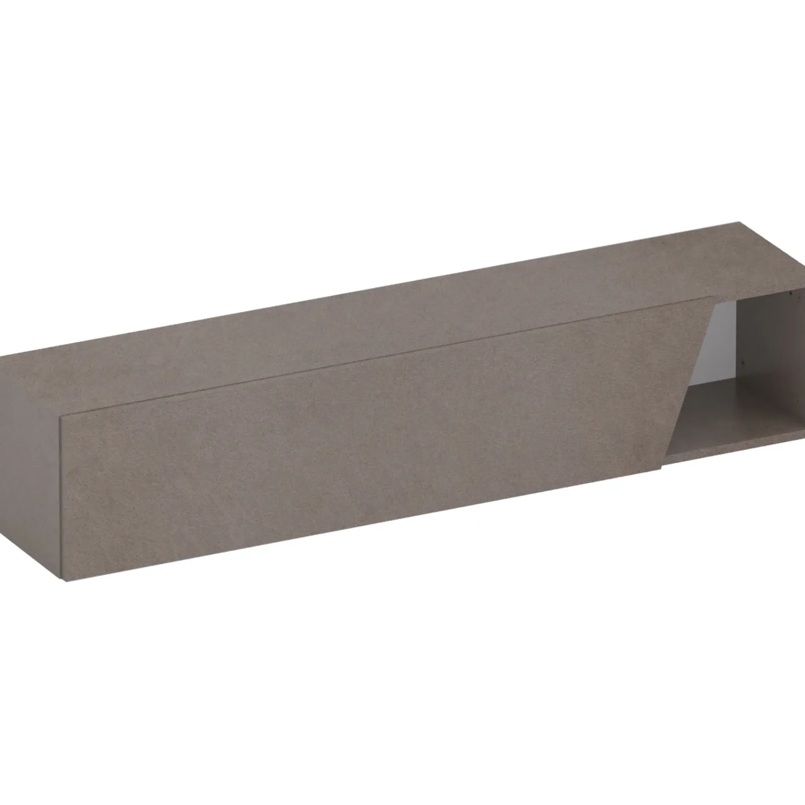 Garnero Arredamenti Mensole E Pensili-Pensile orizzontale 138x29h cm 1 anta tagliata soggiorno scuro Sunset Marrone