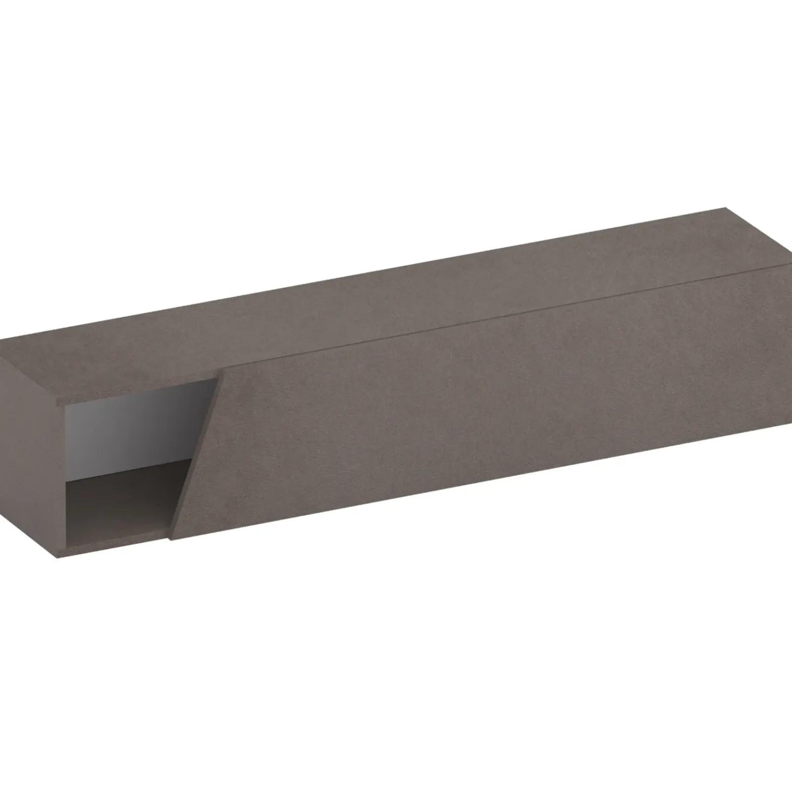 Garnero Arredamenti Mensole E Pensili-Pensile orizzontale 138x29h cm 1 anta tagliata soggiorno scuro Sunset Marrone