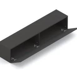 Garnero Arredamenti Mensole E Pensili|Mensole E Pensili-Pensile orizzontale 138x29h cm 1 anta reversibile moderno nero Sunset Ossido