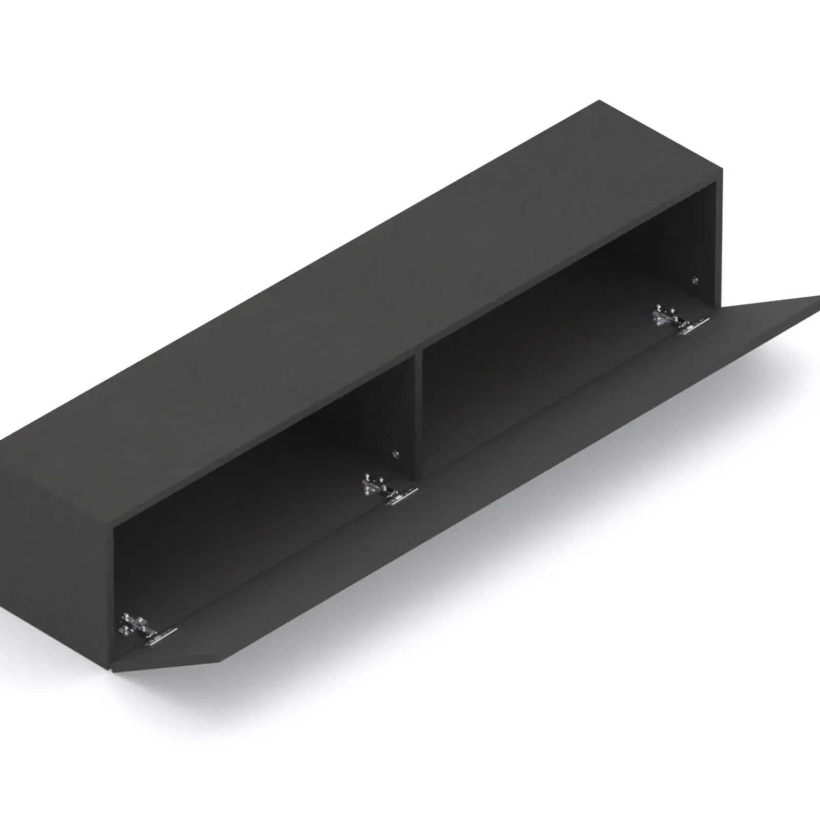 Garnero Arredamenti Mensole E Pensili|Mensole E Pensili-Pensile orizzontale 138x29h cm 1 anta reversibile moderno nero Sunset Ossido