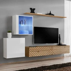 Garnero Arredamenti Mensole E Pensili-Pensile vetrinetta 60x60h cm bianco Geo