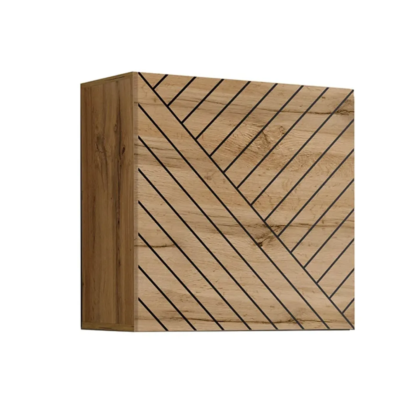 Garnero Arredamenti Mensole E Pensili-Pensile 60x60cm sospeso con serigrafia nera Geo Rovere