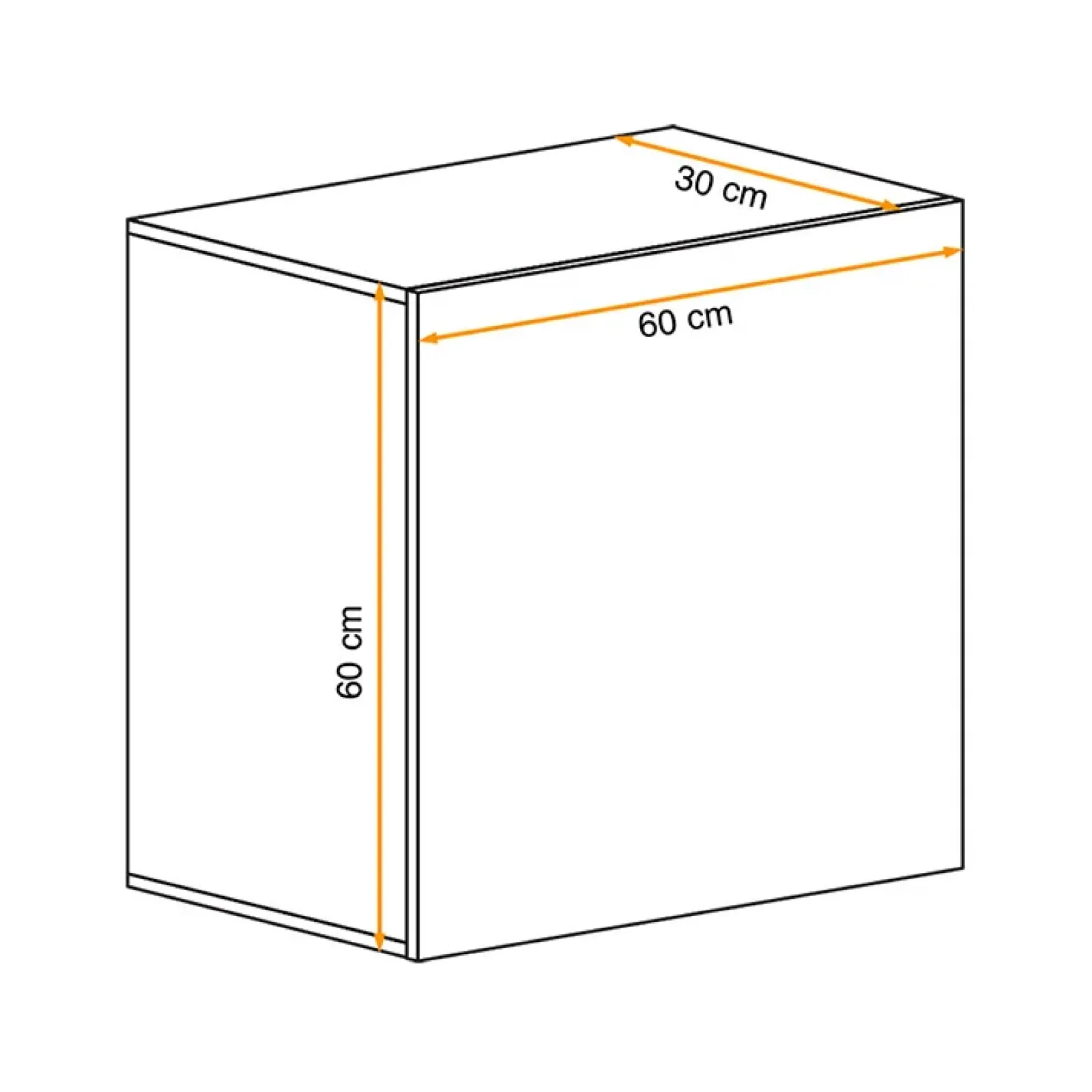 Garnero Arredamenti Mensole E Pensili-Pensile 60x60cm sospeso con serigrafia nera Geo Rovere