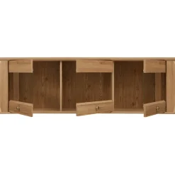 Garnero Arredamenti Mensole E Pensili-Pensile 156x50h cm 3 ante soggiorno rovere scuro Lucca