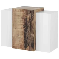 Garnero Arredamenti Mensole E Pensili-Pensile 90x66h cm moderno bianco laccato lucido pero Milos Gihome® Bianco Lucido - Rovere Rustico