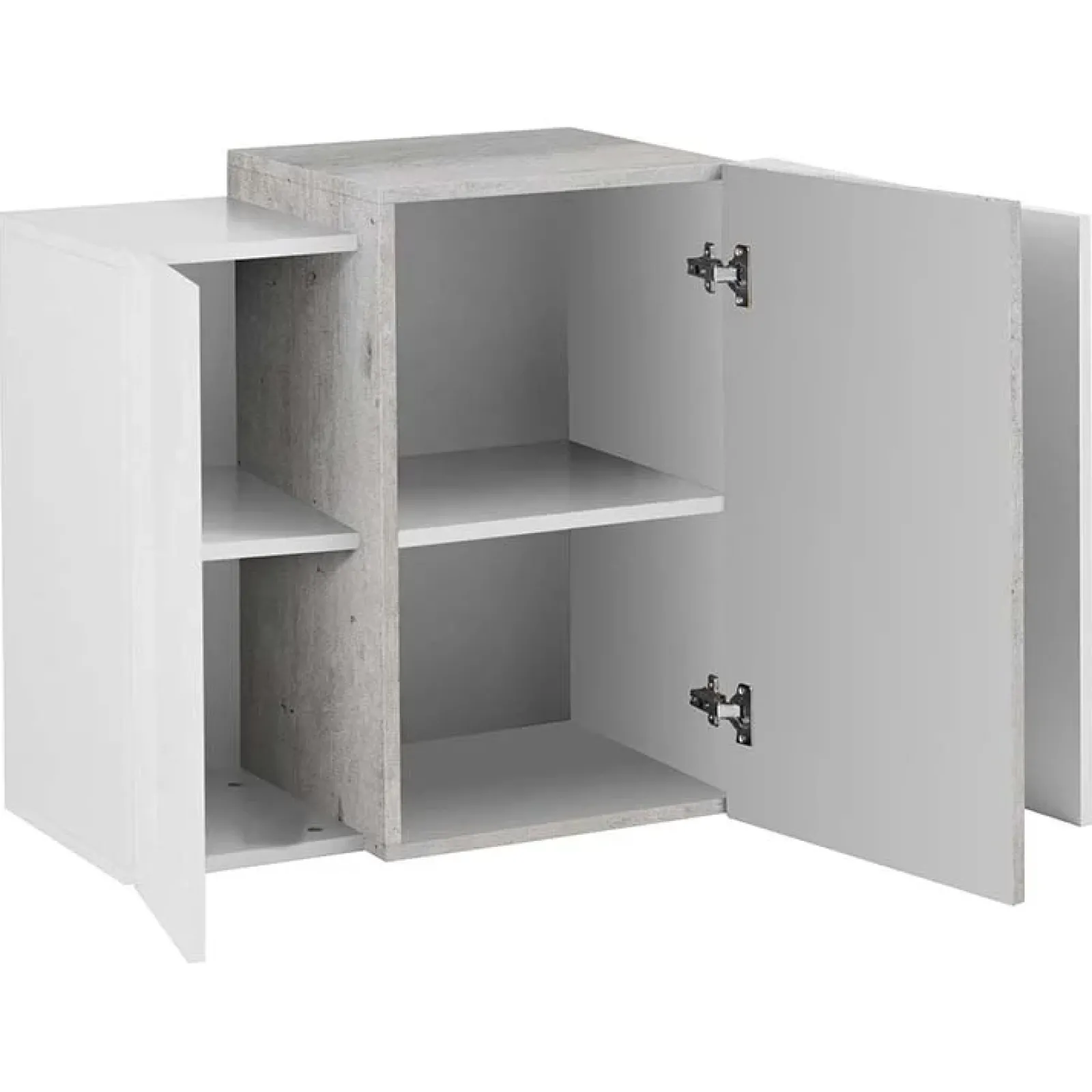 Garnero Arredamenti Mensole E Pensili-Pensile 90x66h cm moderno salotto bianco ossido Milos Gihome® Bianco Lucido - Ossido