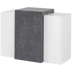 Garnero Arredamenti Mensole E Pensili-Pensile 90x66h cm moderno salotto bianco ossido Milos Gihome® Bianco Lucido - Ossido