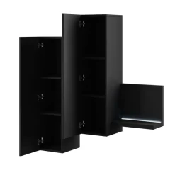 Garnero Arredamenti Mensole E Pensili|Mensole E Pensili-Pensile 152x142h cm per parete attrezzata con mensola Megan Gihome® Nero Opaco