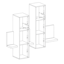 Garnero Arredamenti Mensole E Pensili|Mensole E Pensili-Pensile 152x142h cm per parete attrezzata con mensola Megan Gihome® Nero Opaco