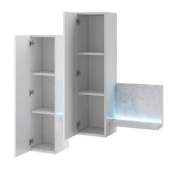 Garnero Arredamenti Mensole E Pensili|Mensole E Pensili-Pensile 150x142h h cm per parete attrezzata con mensola bianco opaco cemento Megan Gihome® Cemento - Bianco opaco