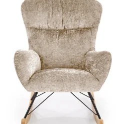 Garnero Arredamenti Poltrone Relax|Poltroncine Imbottite-Poltrona a dondolo imbottita in tessuto Isla Beige