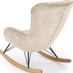 Garnero Arredamenti Poltrone Relax|Poltroncine Imbottite-Poltrona a dondolo imbottita in tessuto Isla Beige