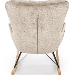 Garnero Arredamenti Poltrone Relax|Poltroncine Imbottite-Poltrona a dondolo imbottita in tessuto Isla Beige