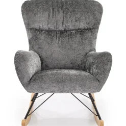 Garnero Arredamenti Poltrone Relax|Poltroncine Imbottite-Poltrona a dondolo imbottita in tessuto Isla Grigio
