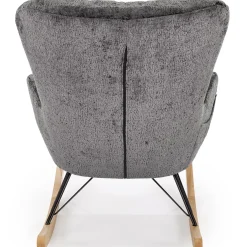 Garnero Arredamenti Poltrone Relax|Poltroncine Imbottite-Poltrona a dondolo imbottita in tessuto Isla Grigio