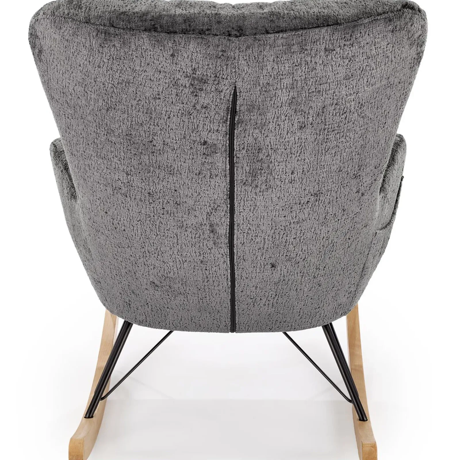 Garnero Arredamenti Poltrone Relax|Poltroncine Imbottite-Poltrona a dondolo imbottita in tessuto Isla Grigio