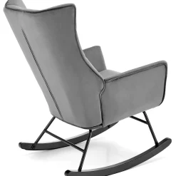 Garnero Arredamenti Poltrone Relax|Poltroncine Imbottite-Poltrona a dondolo relax imbottita in velluto Nanna Grigio