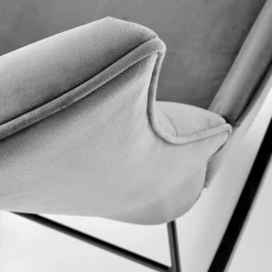 Garnero Arredamenti Poltrone Relax|Poltroncine Imbottite-Poltrona a dondolo relax imbottita in velluto Nanna Grigio