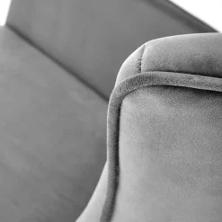 Garnero Arredamenti Poltrone Relax|Poltroncine Imbottite-Poltrona a dondolo relax imbottita in velluto Nanna Grigio