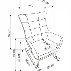 Garnero Arredamenti Poltrone Relax|Poltroncine Imbottite-Poltrona a dondolo relax imbottita in velluto scuro Nanna Verde