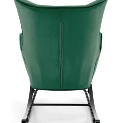 Garnero Arredamenti Poltrone Relax|Poltroncine Imbottite-Poltrona a dondolo relax imbottita in velluto scuro Nanna Verde