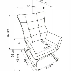 Garnero Arredamenti Poltrone Relax|Poltroncine Imbottite-Poltrona a dondolo relax imbottita in velluto Nanna Nero