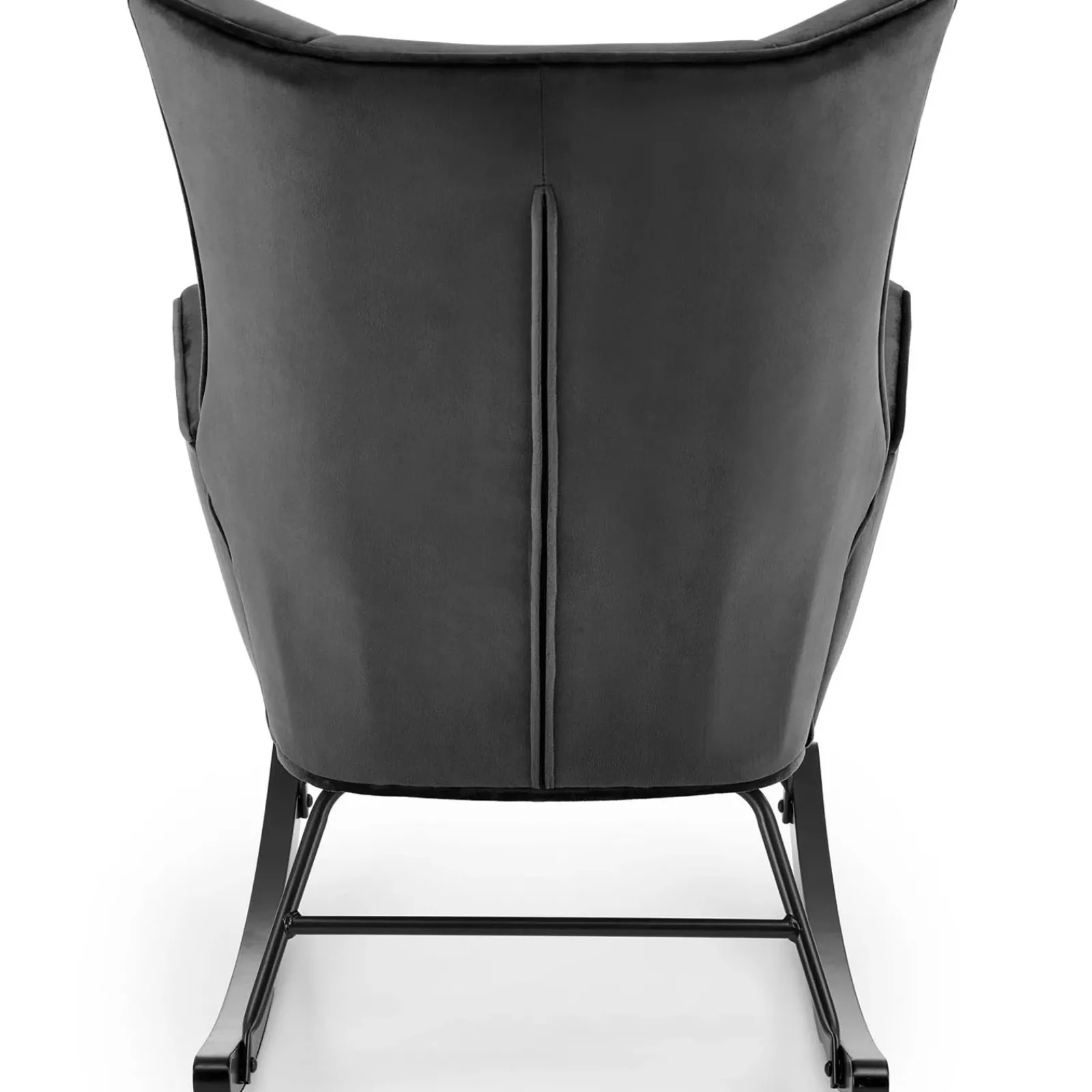 Garnero Arredamenti Poltrone Relax|Poltroncine Imbottite-Poltrona a dondolo relax imbottita in velluto Nanna Nero