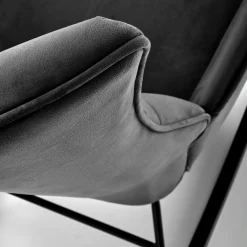 Garnero Arredamenti Poltrone Relax|Poltroncine Imbottite-Poltrona a dondolo relax imbottita in velluto Nanna Nero