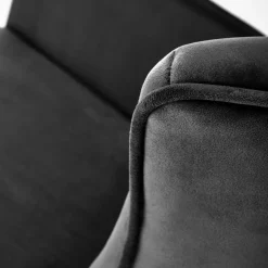 Garnero Arredamenti Poltrone Relax|Poltroncine Imbottite-Poltrona a dondolo relax imbottita in velluto Nanna Nero