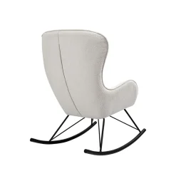 Garnero Arredamenti Poltrone Design|Poltrone Relax-Poltrona a dondolo relax imbottita in tessuto panna nero Spitz Bianco - Nero