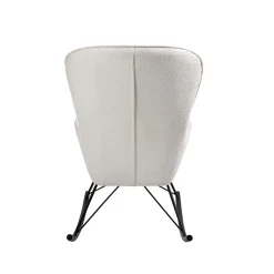 Garnero Arredamenti Poltrone Design|Poltrone Relax-Poltrona a dondolo relax imbottita in tessuto panna nero Spitz Bianco - Nero