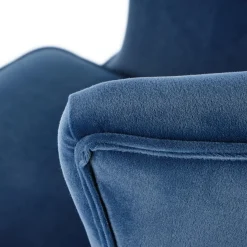 Garnero Arredamenti Poltrone Design|Poltrone Relax-Poltrona classica relax imbottita in velluto blu Mazia Tessuto Velluto Blu