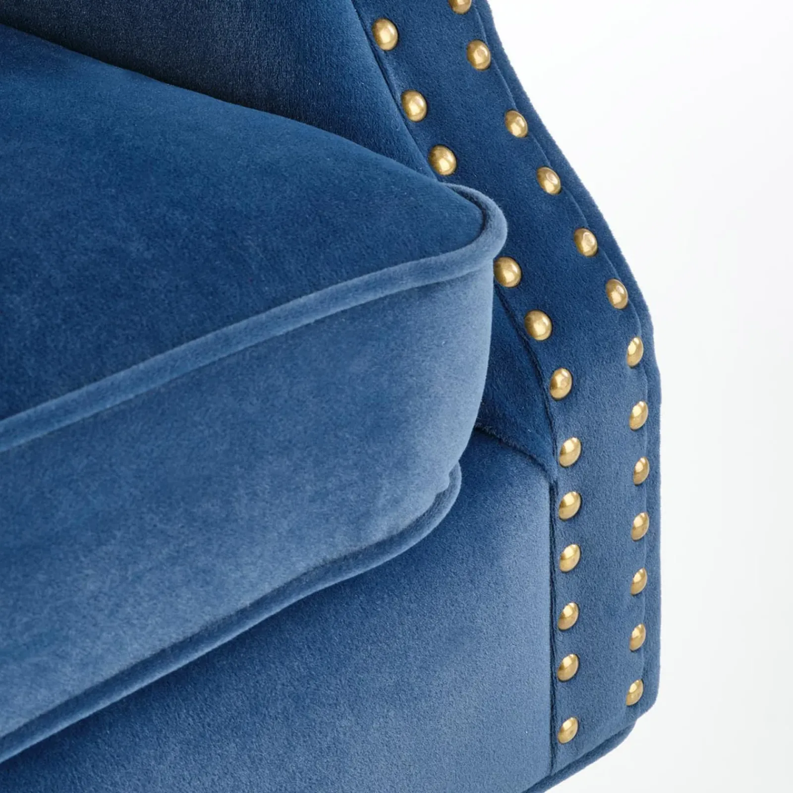 Garnero Arredamenti Poltrone Design|Poltrone Relax-Poltrona classica relax imbottita in velluto blu Mazia Tessuto Velluto Blu