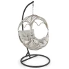 Garnero Arredamenti Dondoli Da Giardino|Poltrone Da Giardino-Poltrona da giardino a dondolo sospesa in rattan grigio chiaro Accra