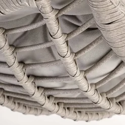 Garnero Arredamenti Dondoli Da Giardino|Poltrone Da Giardino-Poltrona da giardino a dondolo sospesa in rattan grigio chiaro Accra