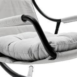 Garnero Arredamenti Dondoli Da Giardino|Poltrone Da Giardino-Poltrona da giardino a dondolo sospesa 103x212h cm nero grigio Onda