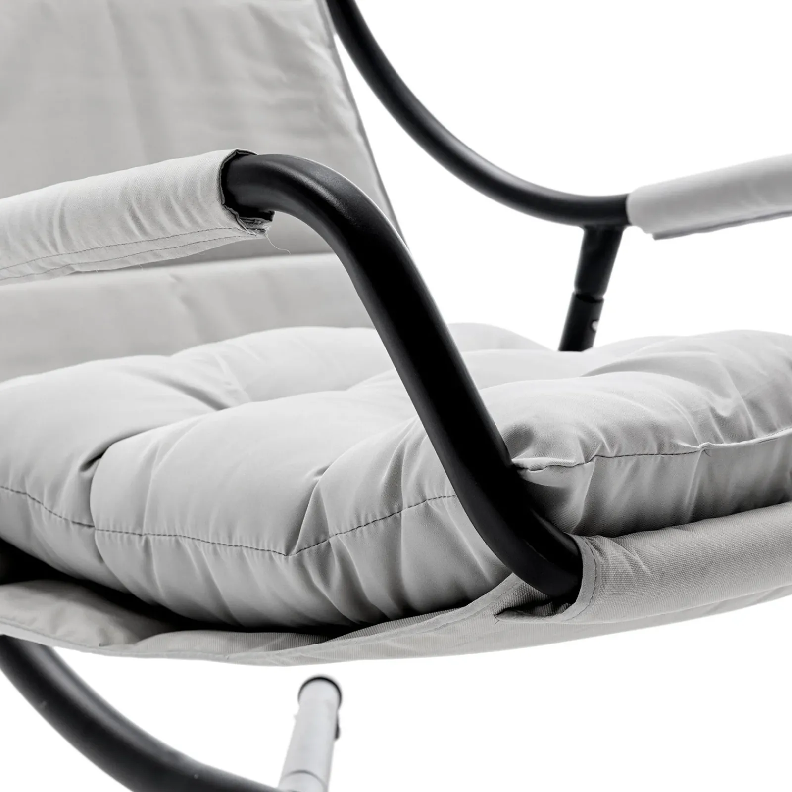 Garnero Arredamenti Dondoli Da Giardino|Poltrone Da Giardino-Poltrona da giardino a dondolo sospesa 103x212h cm nero grigio Onda