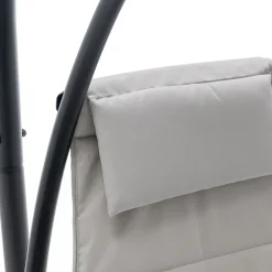 Garnero Arredamenti Dondoli Da Giardino|Poltrone Da Giardino-Poltrona da giardino a dondolo sospesa 103x212h cm nero grigio Onda