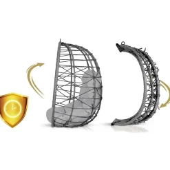 Garnero Arredamenti Dondoli Da Giardino|Poltrone Da Giardino-Poltrona da giardino a dondolo sospesa con cuscini Breeze Grigio