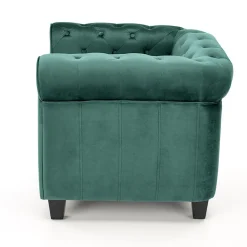Garnero Arredamenti Poltrone Design|Poltrone Relax-Poltrona da sala imbottita in velluto scuro nero Spina Verde