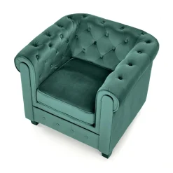 Garnero Arredamenti Poltrone Design|Poltrone Relax-Poltrona da sala imbottita in velluto scuro nero Spina Verde