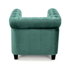 Garnero Arredamenti Poltrone Design|Poltrone Relax-Poltrona da sala imbottita in velluto scuro nero Spina Verde