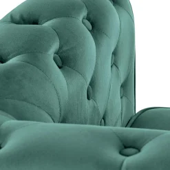 Garnero Arredamenti Poltrone Design|Poltrone Relax-Poltrona da sala imbottita in velluto scuro nero Spina Verde