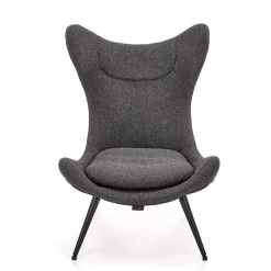 Garnero Arredamenti Poltrone Design|Poltrone Relax-Poltrona da salotto imbottita in tessuto antracite nero Canova